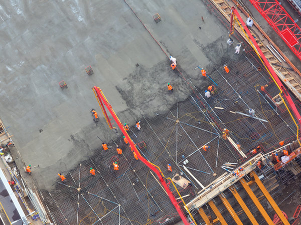 Construction site viewed from above