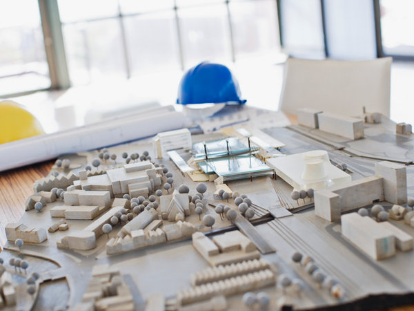Architectural model and safety helmet